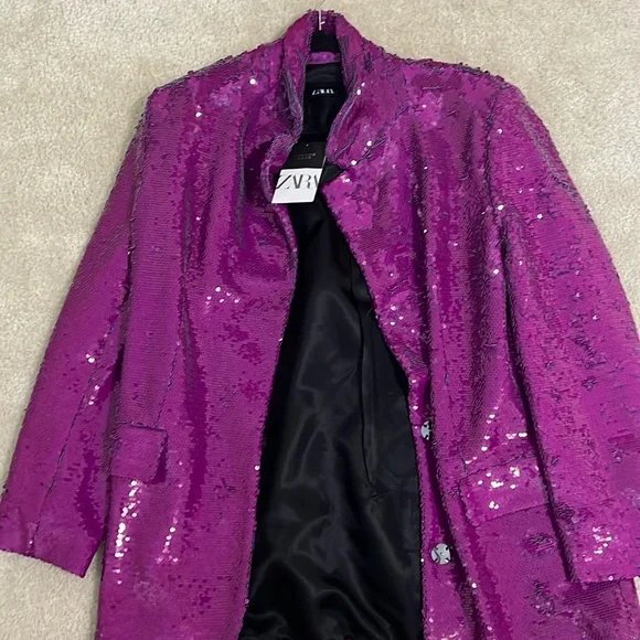 NWT Zara festive days Sequin Blazer - Picture 2 of 6